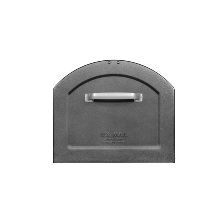 Architectural Mailboxes Centennial Post Mount Mailbox Pewter with Red Flag 950020P-10